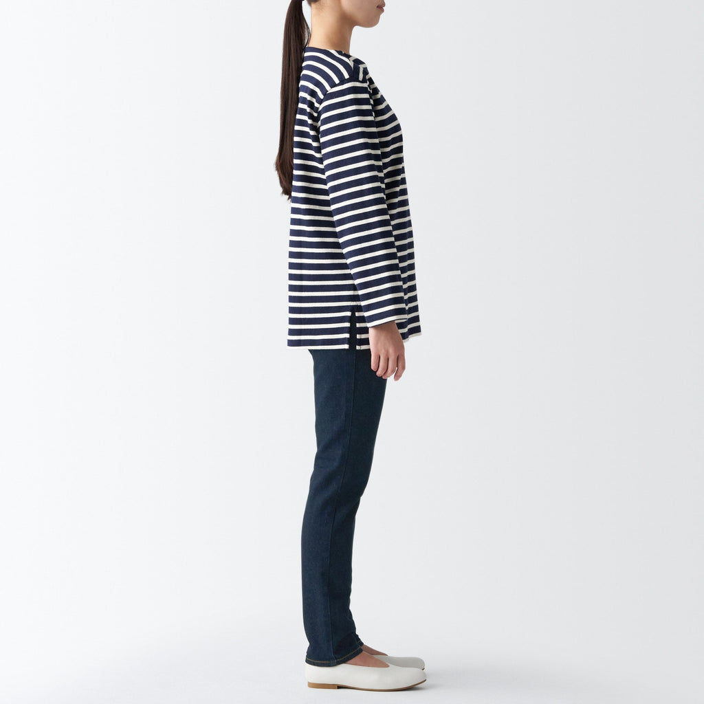 Women's Stretch Denim Slim Pants Dark Navy (L 30inch / 75cm)
