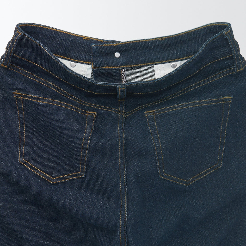 Women's Stretch Denim Slim Pants Dark Navy (L 30inch / 75cm)