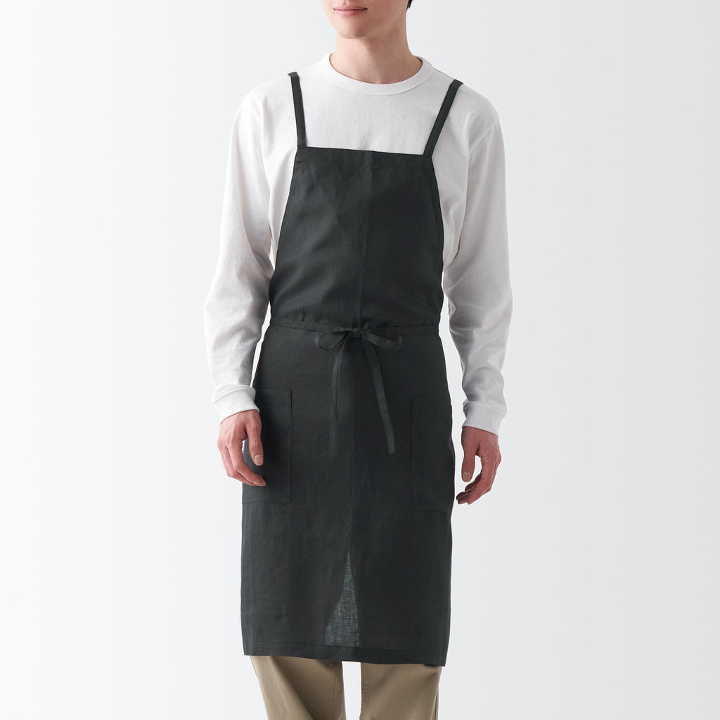 Plain Weave Linen Cross Back Apron