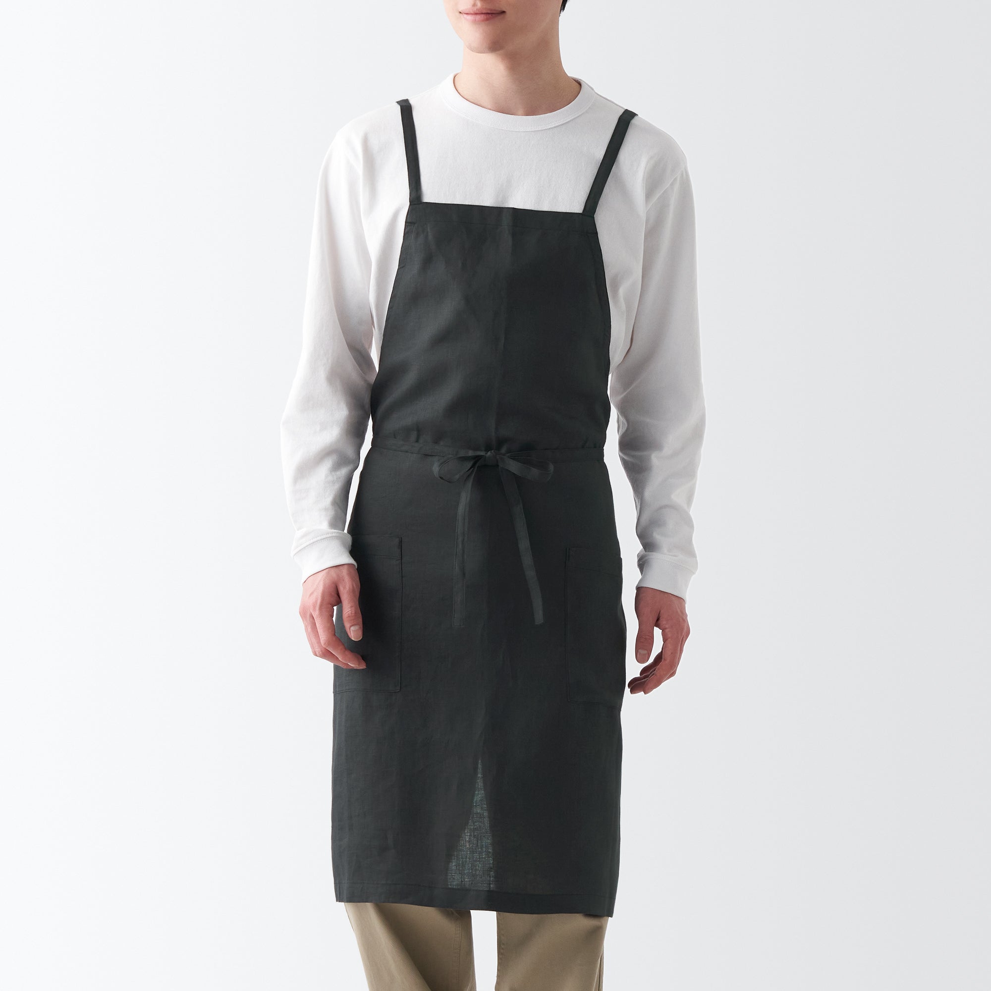 Plain Weave Linen Cross Back Apron
