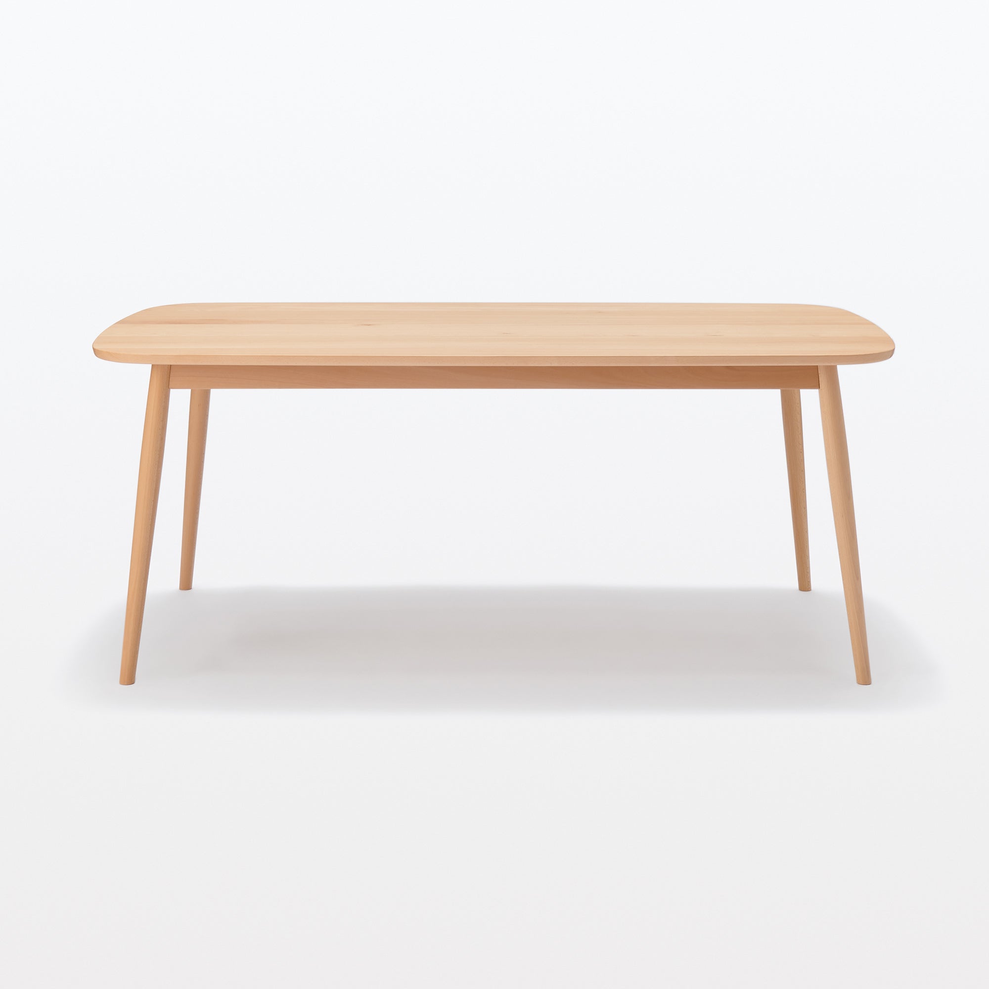 [HD] Beech Wood Table with Round Legs - W 70.9 Secondary image