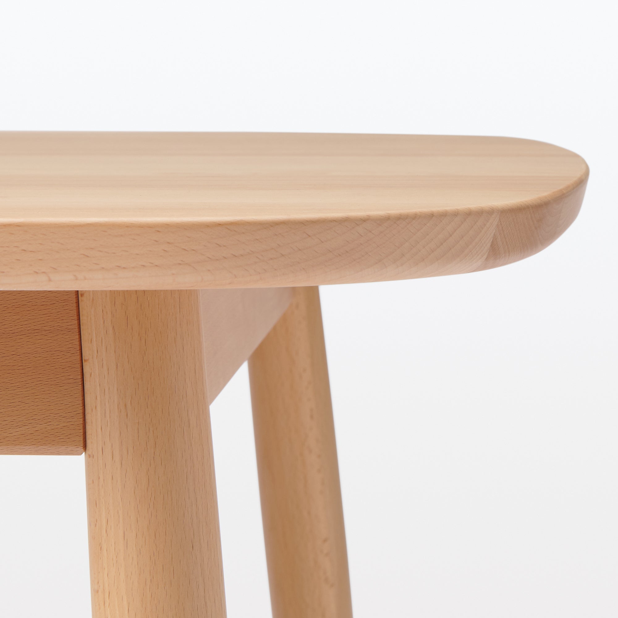 [HD] Beech Wood Table with Round Legs - W 70.9