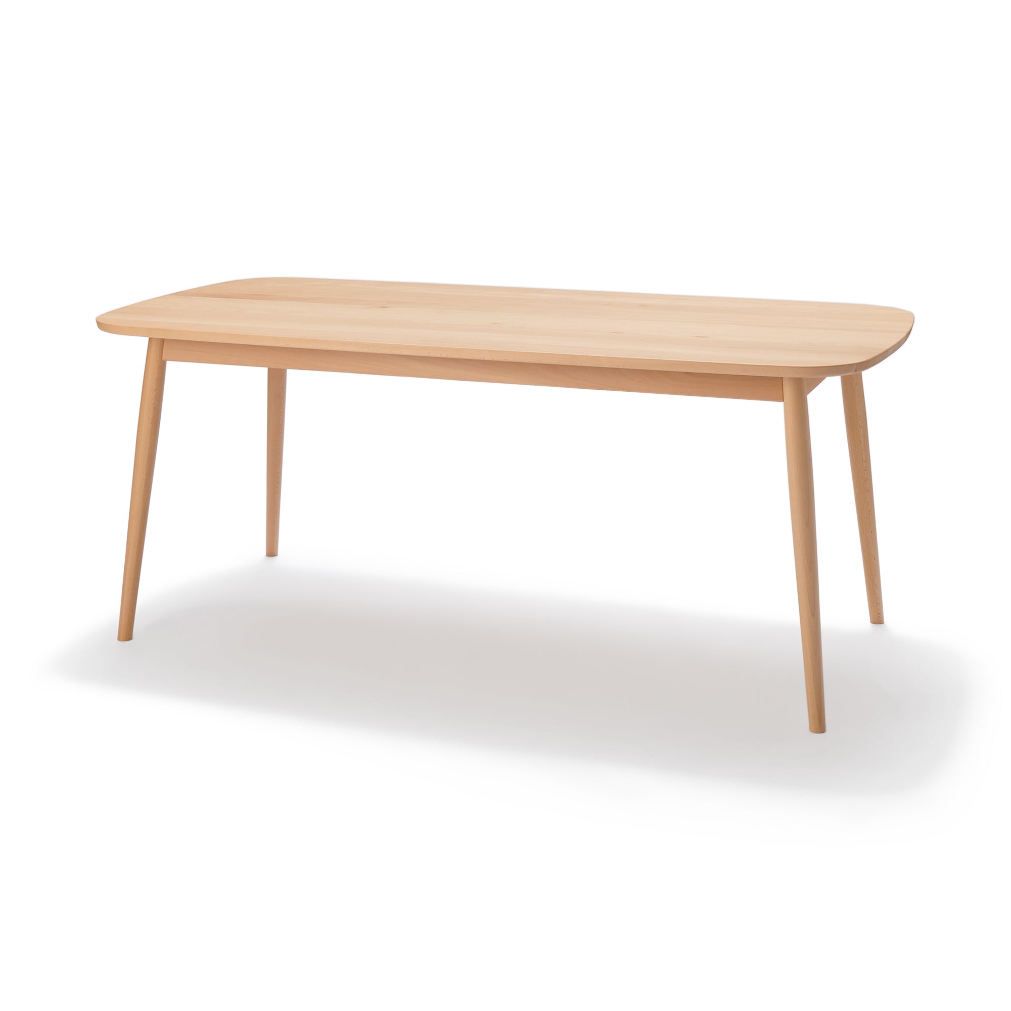 [HD] Beech Wood Table with Round Legs - W 70.9 Main image