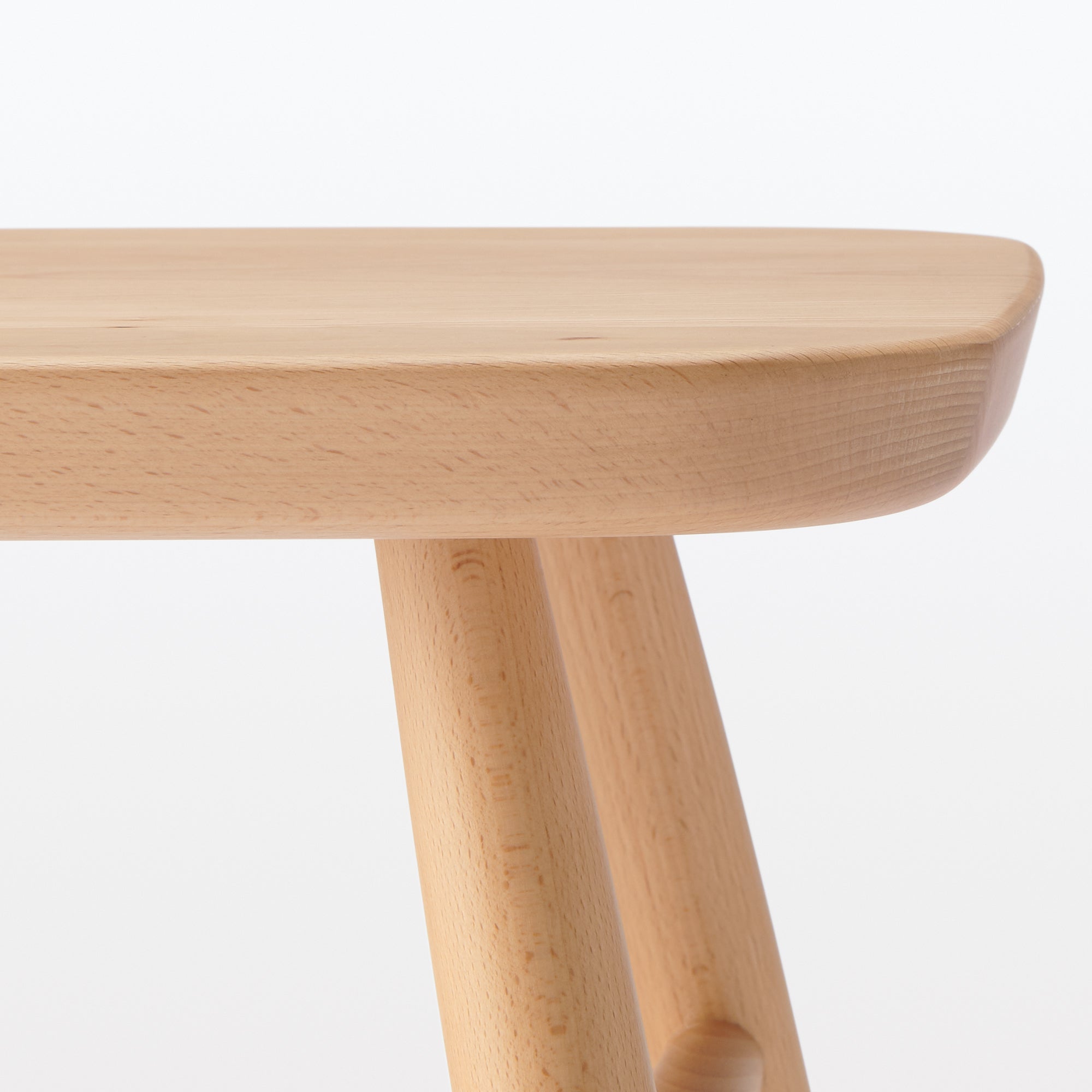 Beech Wood Stool with Round Legs