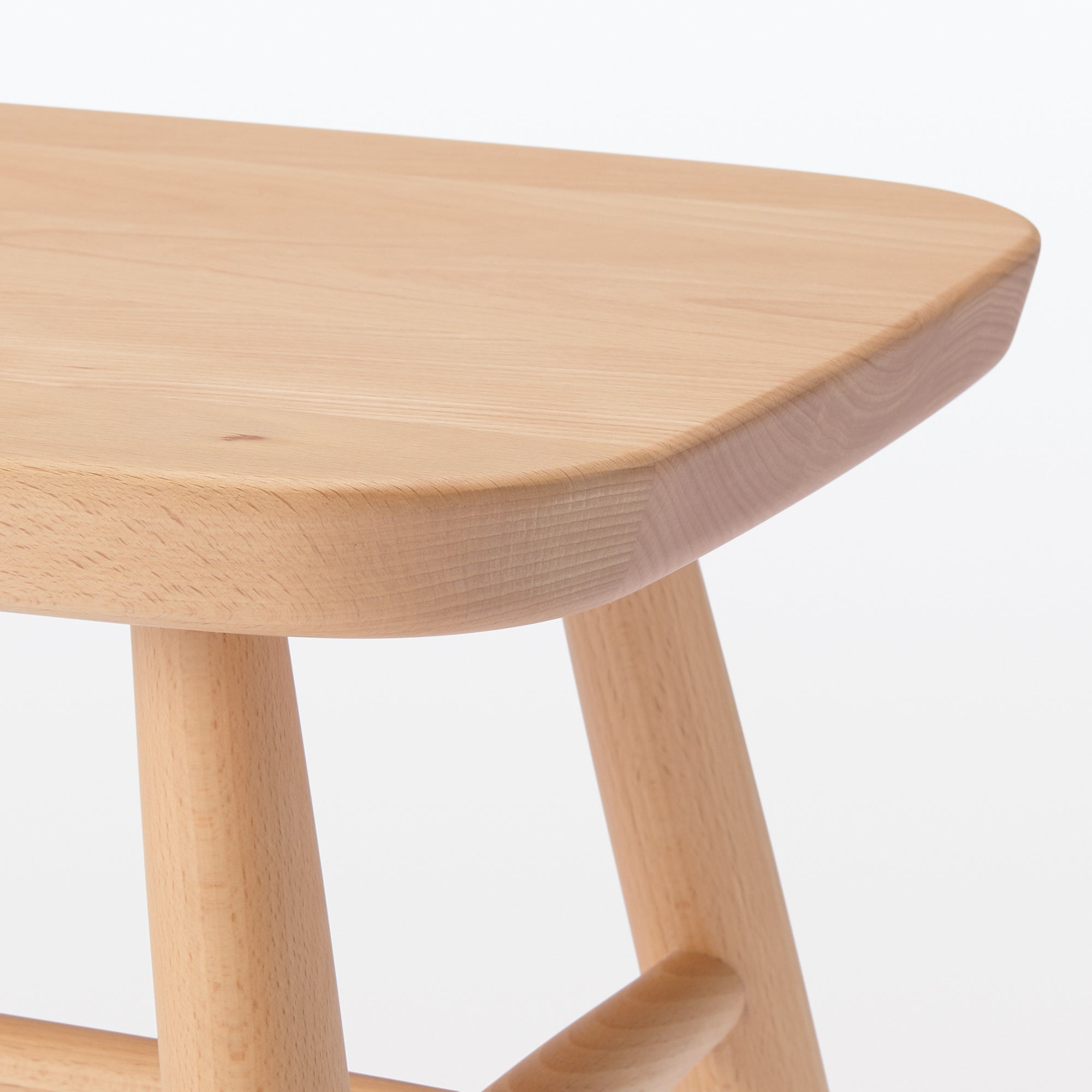 Beech Wood Stool with Round Legs