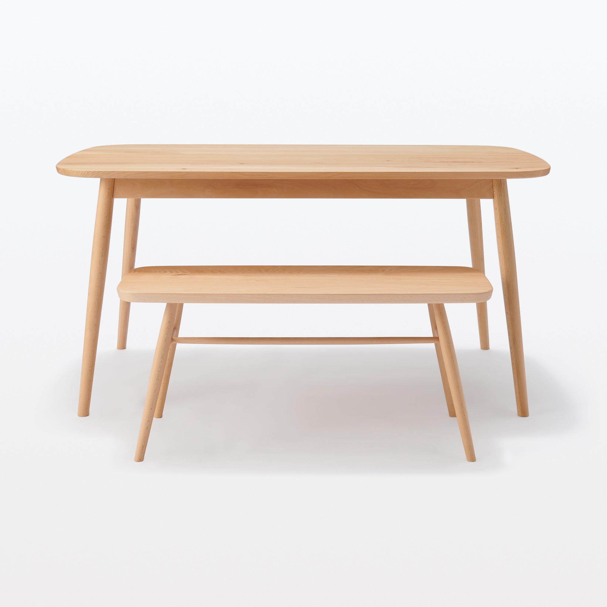 Beech Wood Bench with Round Legs