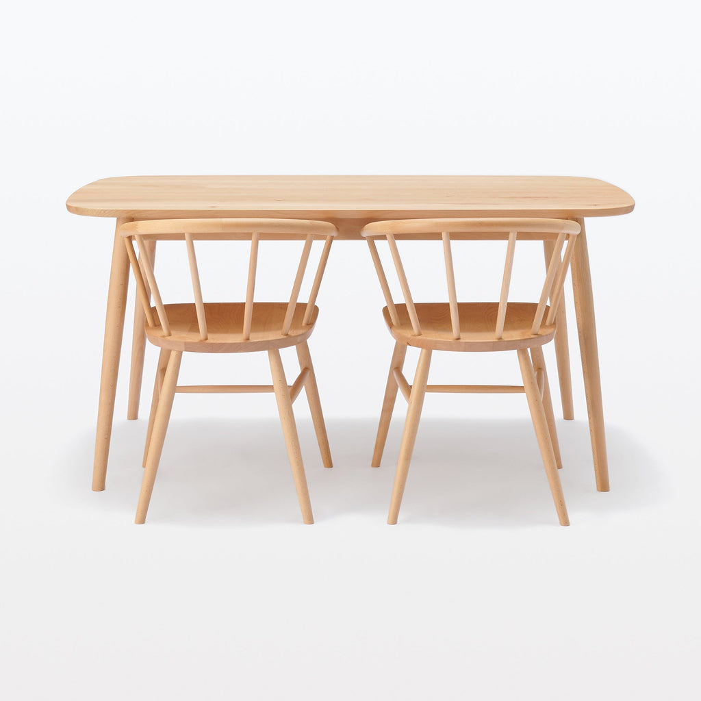[HD] Beech Wood Table with Round Legs - W 59.1