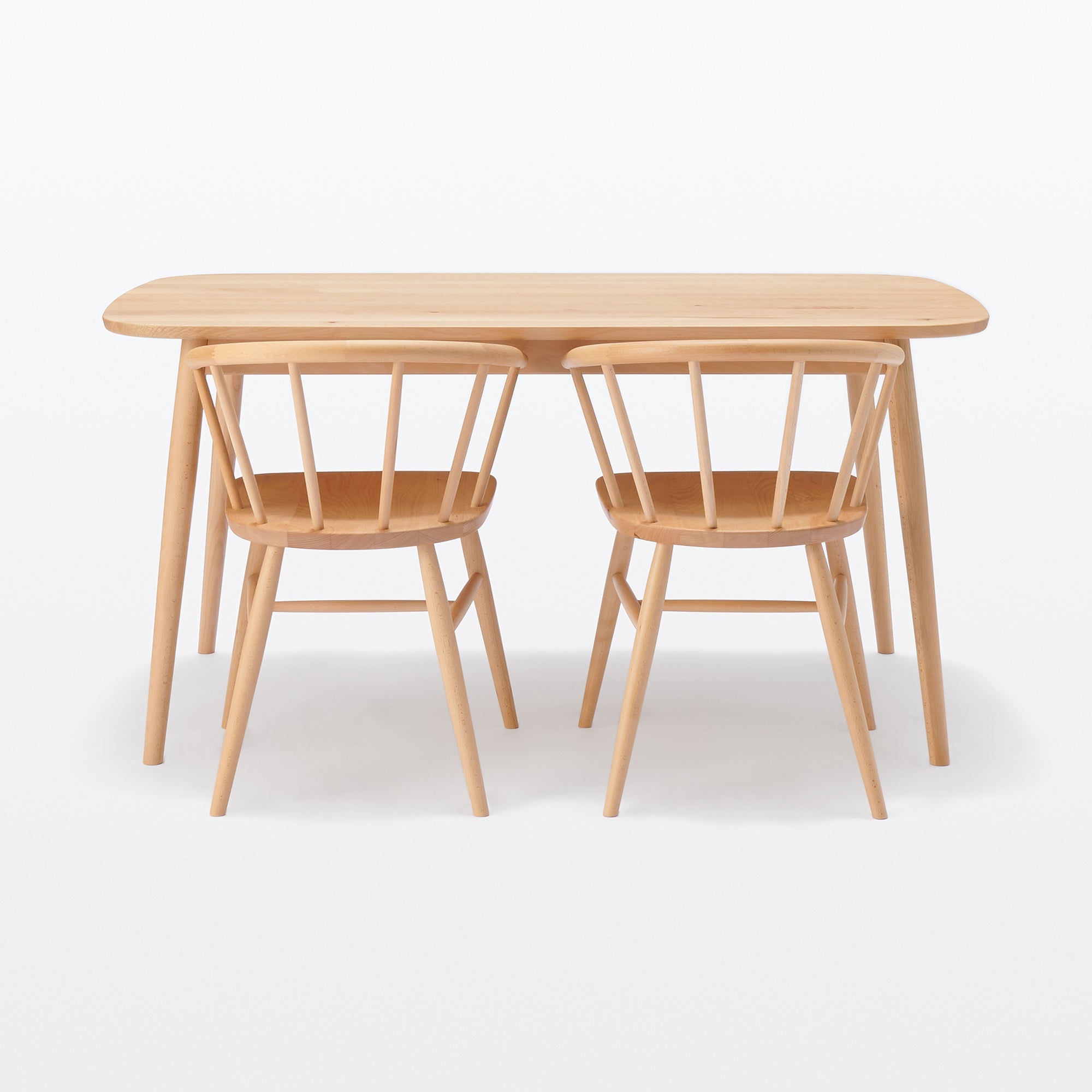 [HD] Beech Wood Table with Round Legs - W 59.1