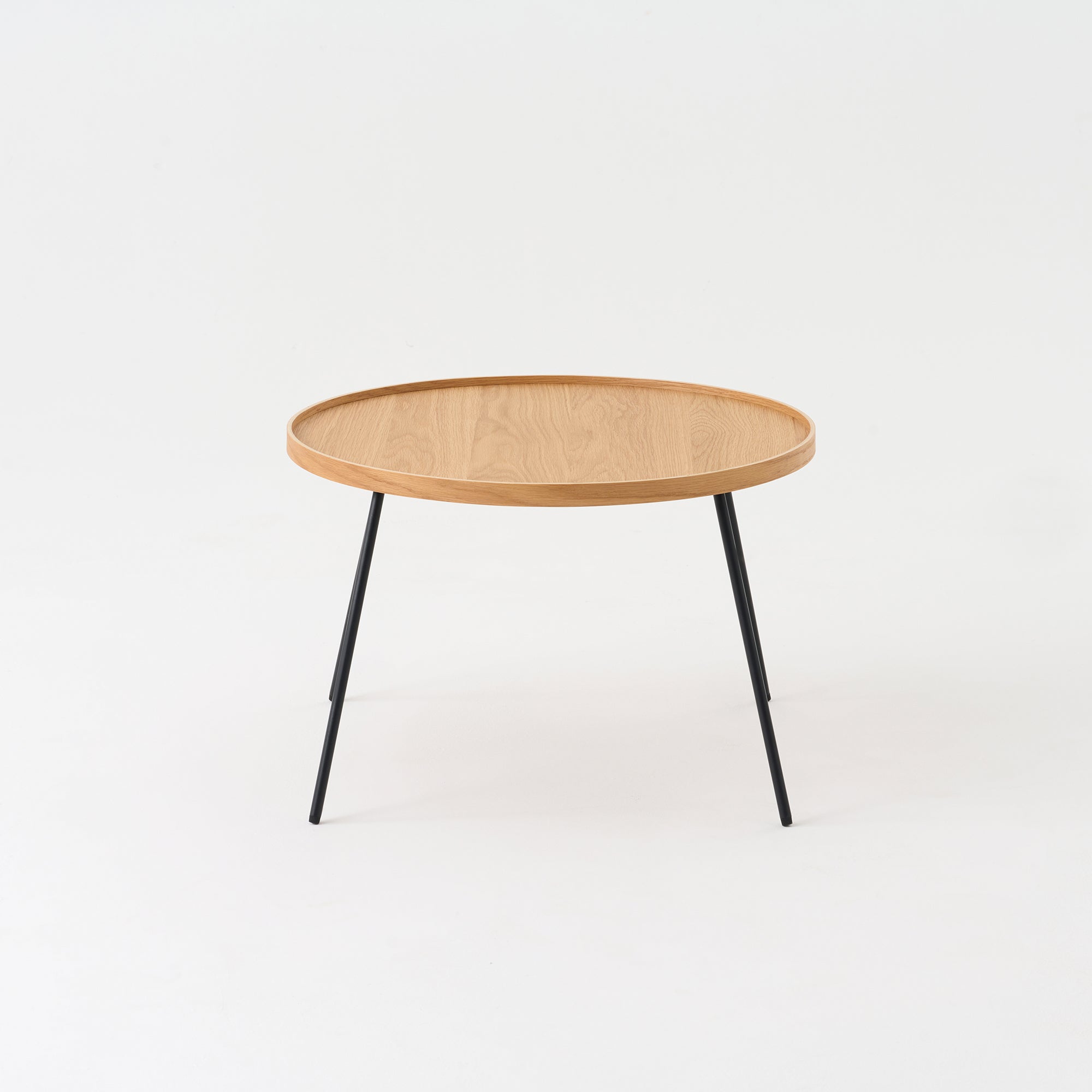 Oak Round Low Table Set