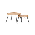 Oak Round Low Table Set