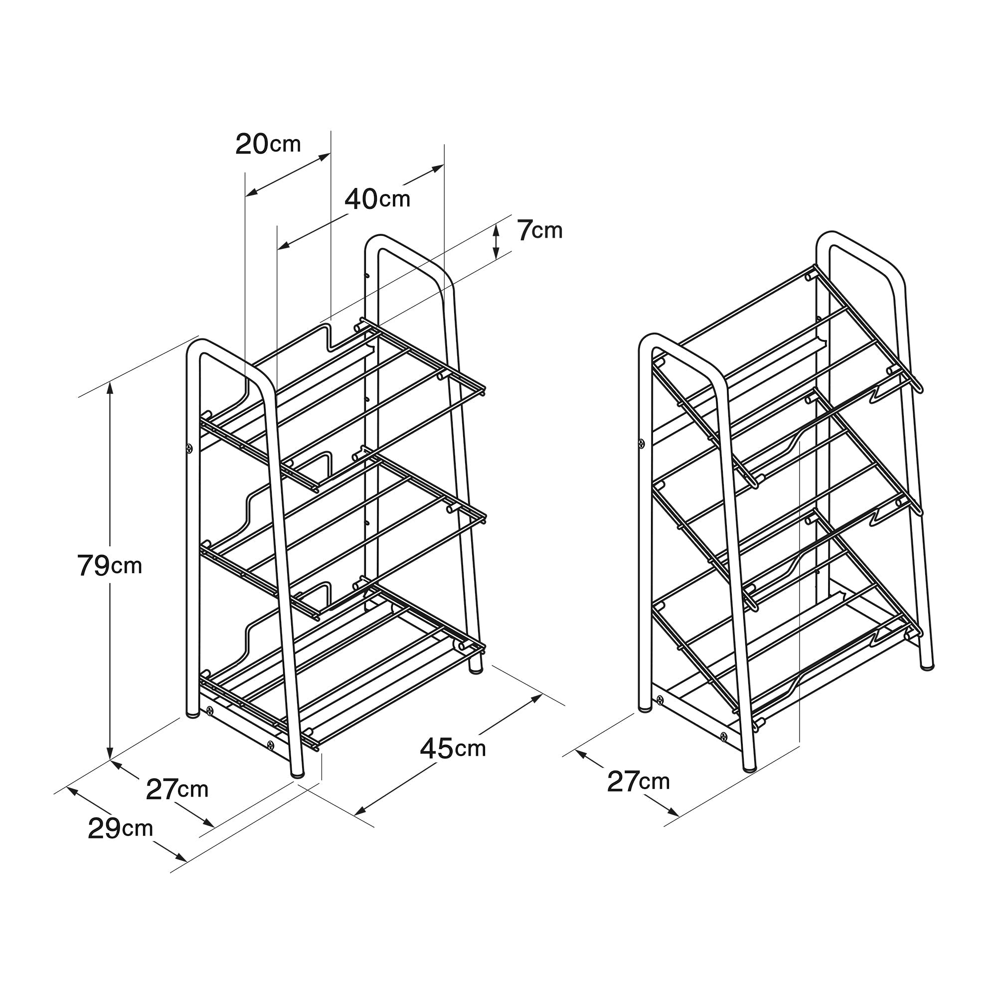 Steel Pipe Storage Rack - Warm Gray
