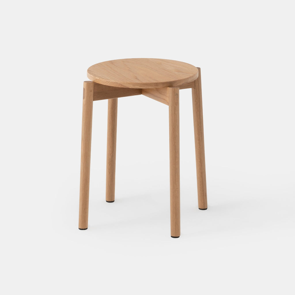 Oak Stackable Round Stool