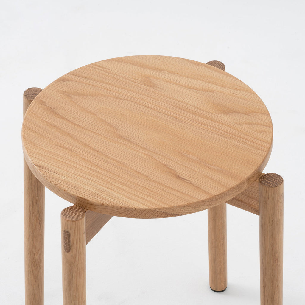 Oak Stackable Round Stool