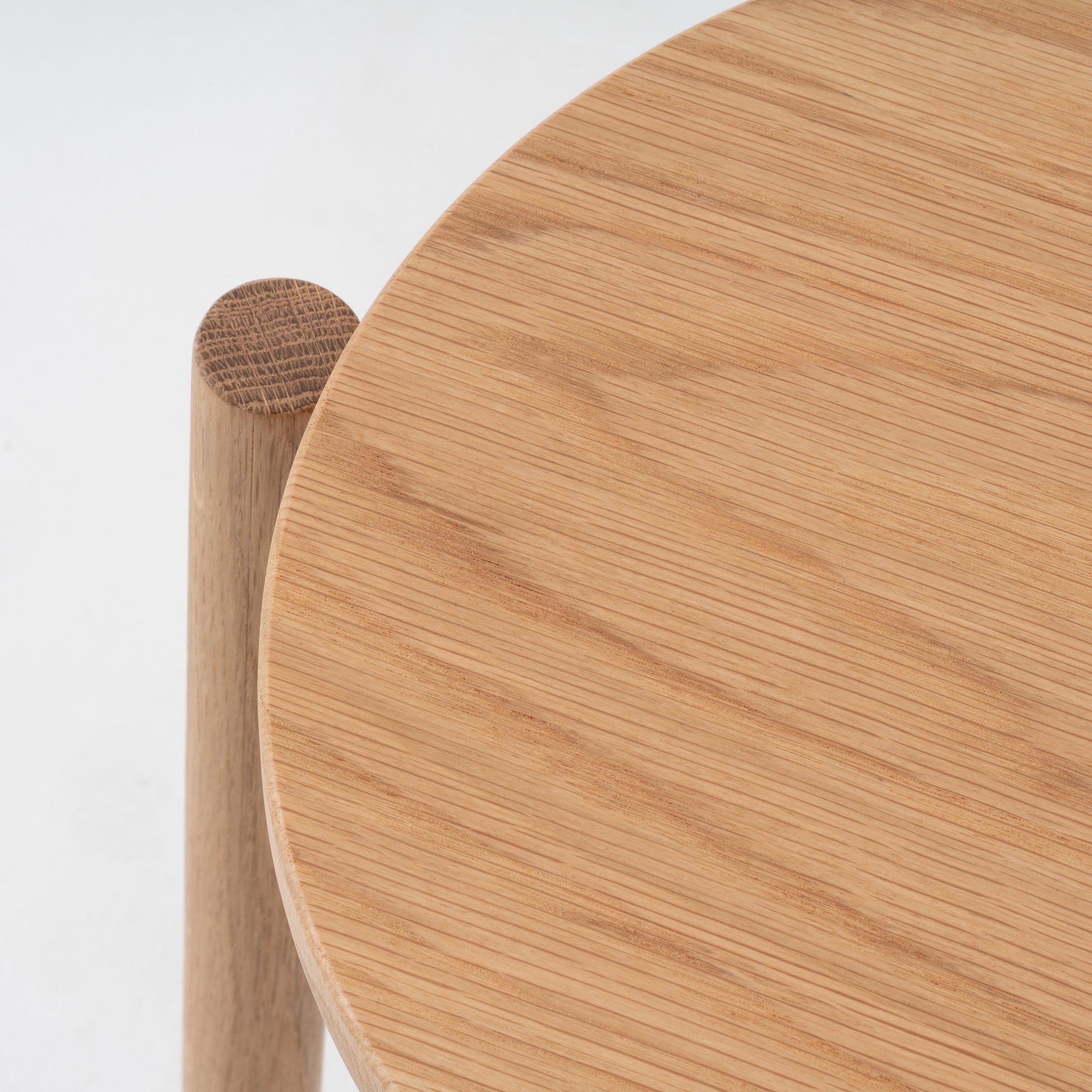 Oak Stackable Round Stool