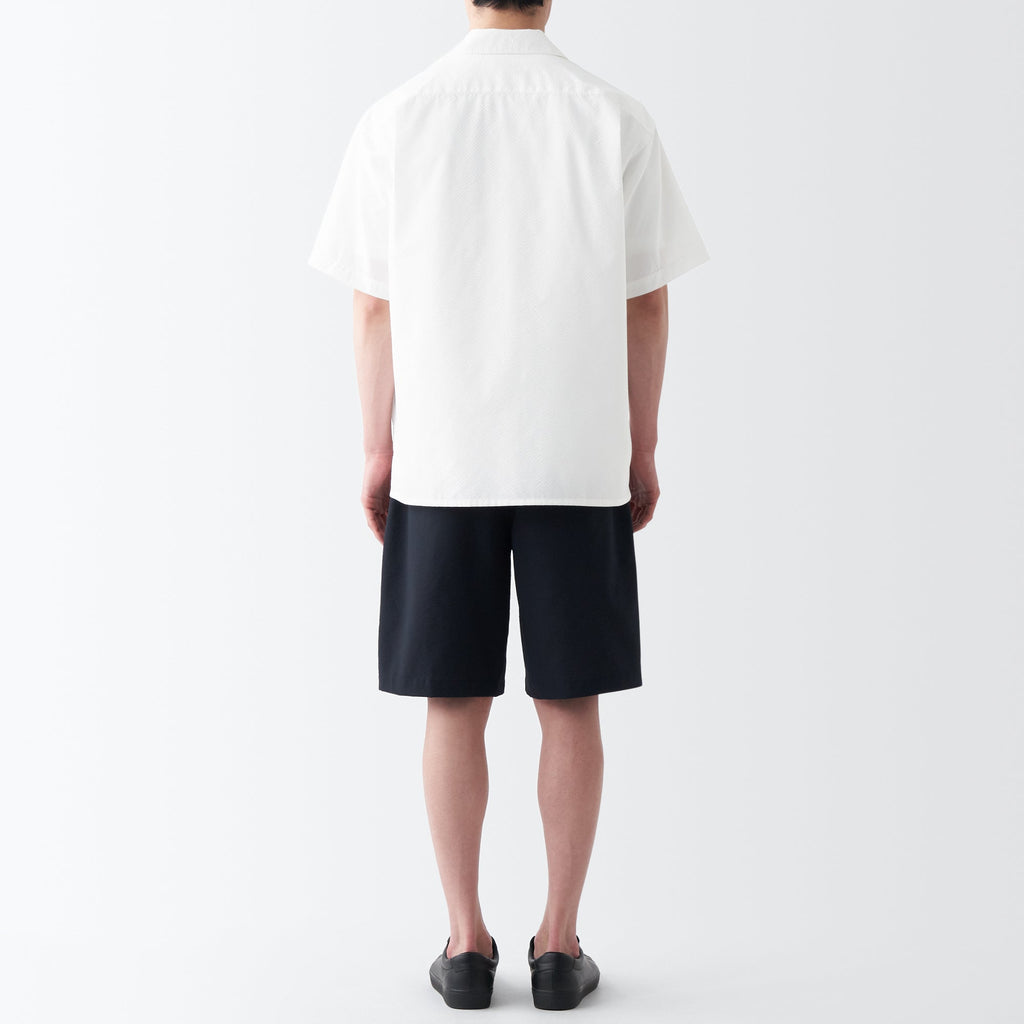 Men's Seersucker Open Collar Short Sleeve Shirt