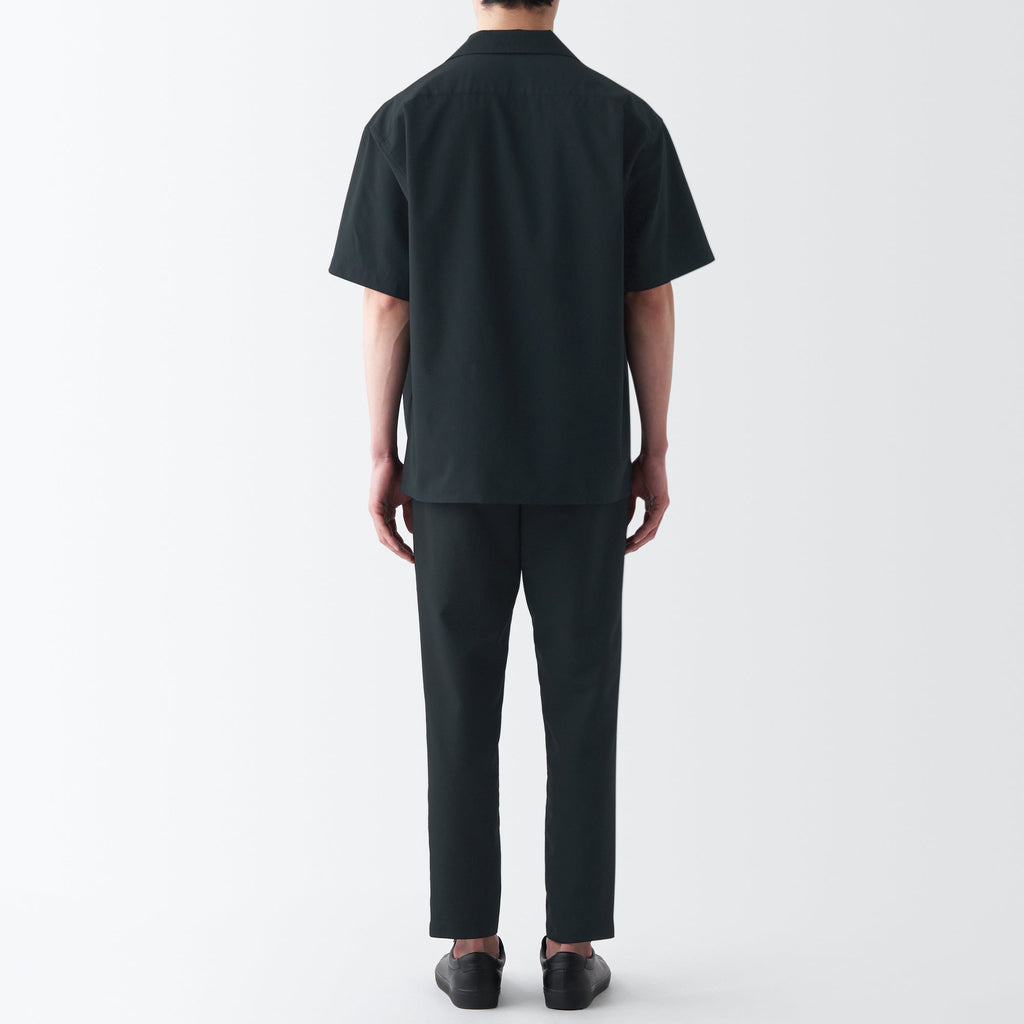 Men's Seersucker Open Collar Short Sleeve Shirt