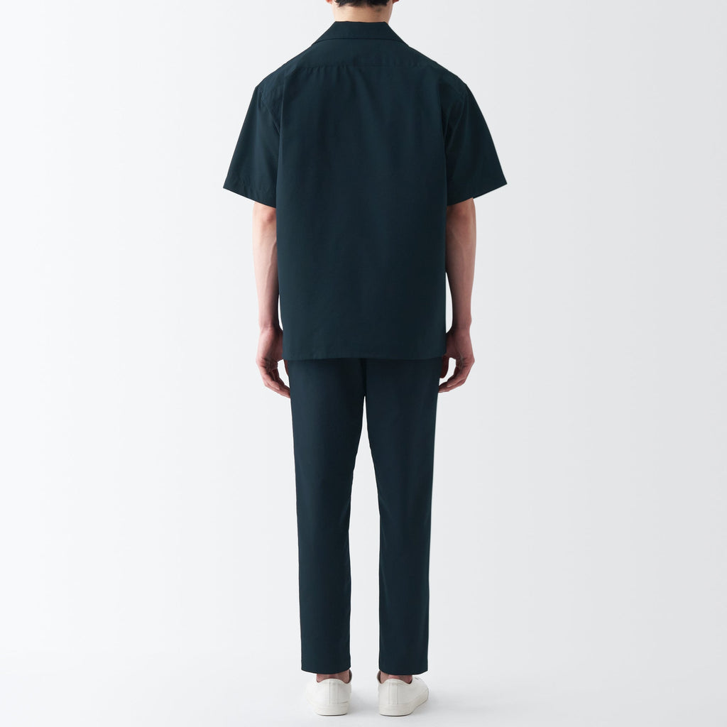 Men's Seersucker Open Collar Short Sleeve Shirt