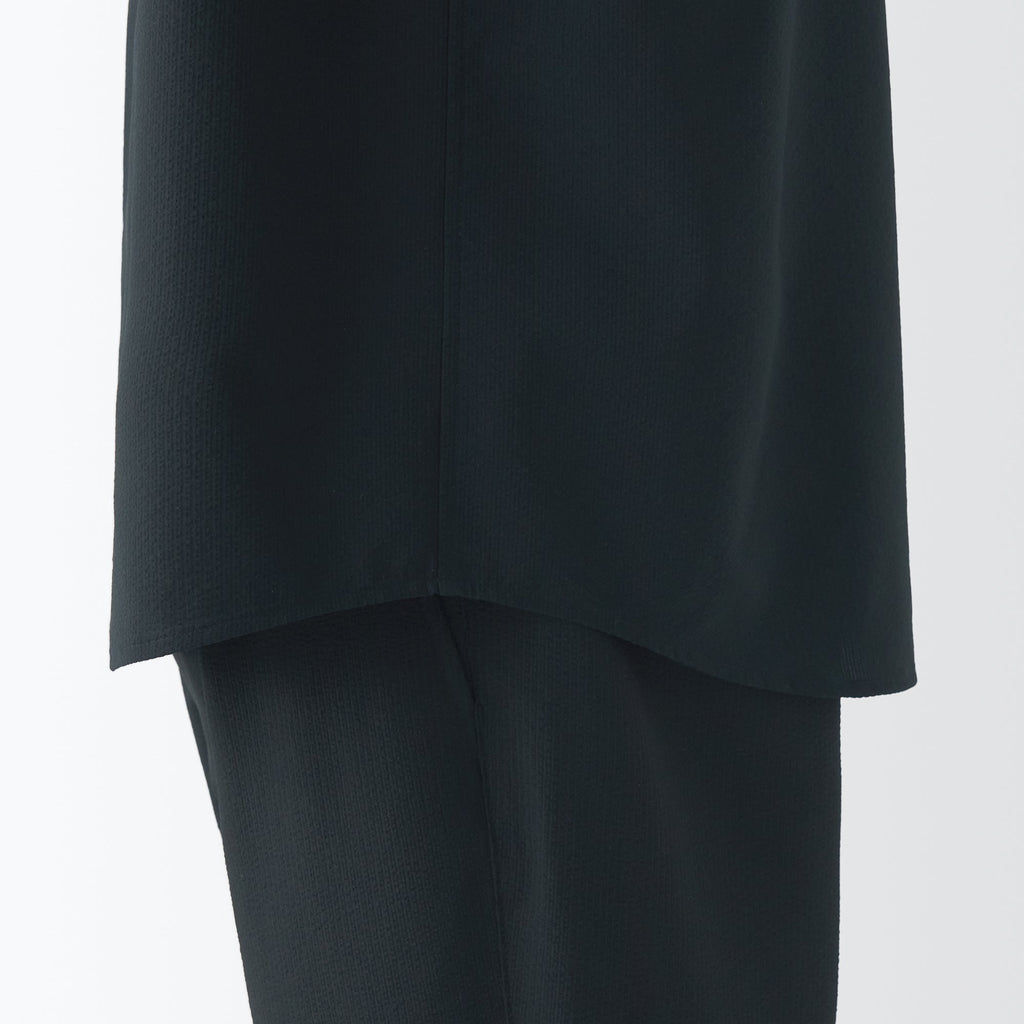 Men's Seersucker Henry Neck Woven T-Shirt