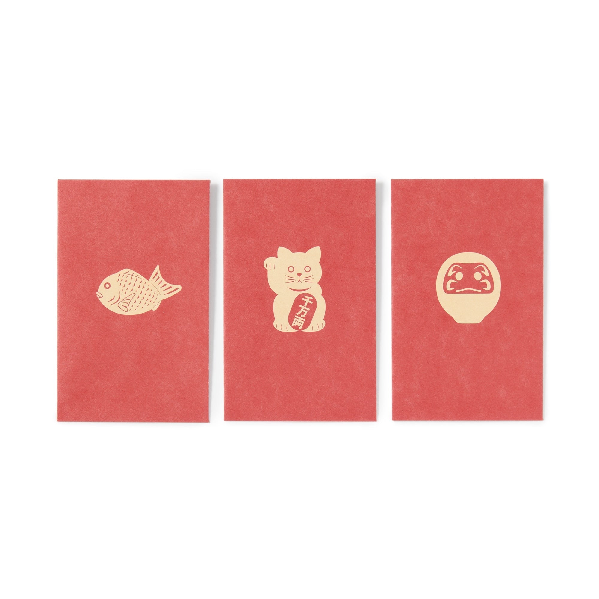 Bamboo Paper Petit Envelope - Red - Lucky Charms (3 Pack)