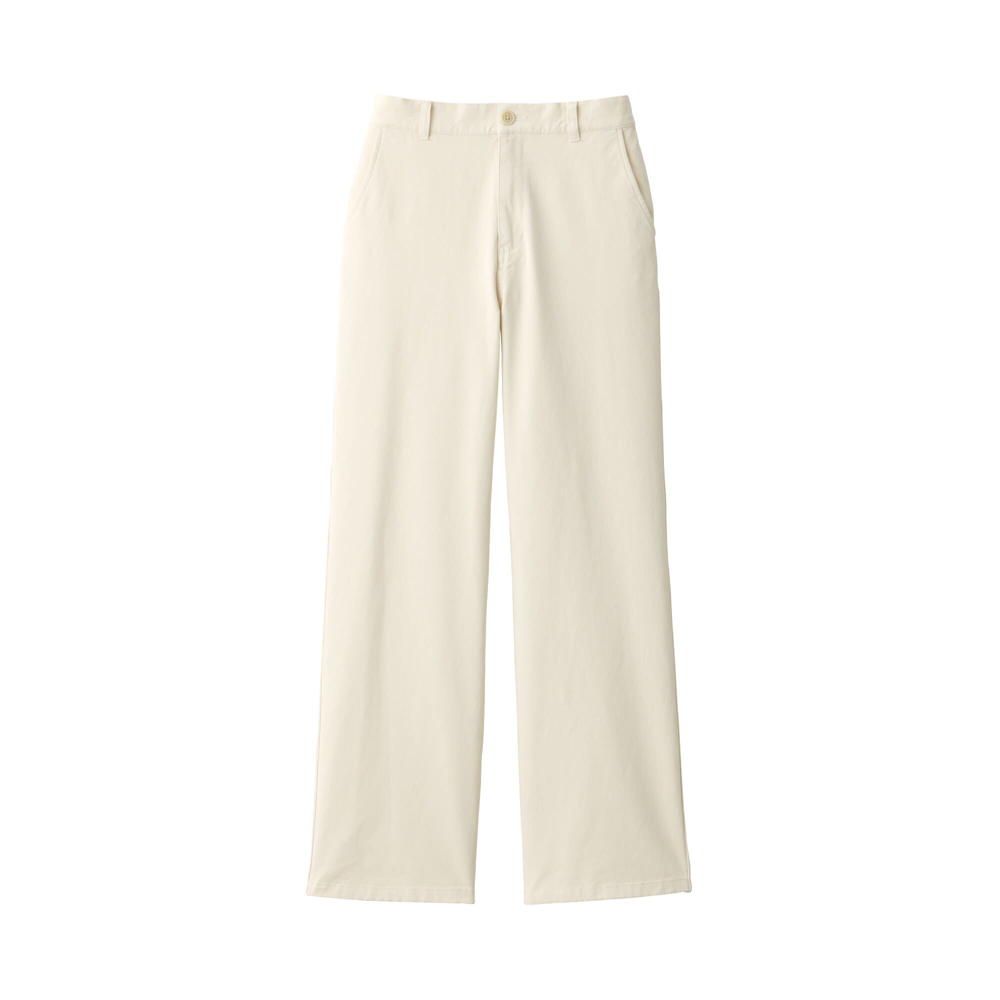 Women's 4-Way Stretch Chino Wide Straight Pants (L 32inch / 80cm)