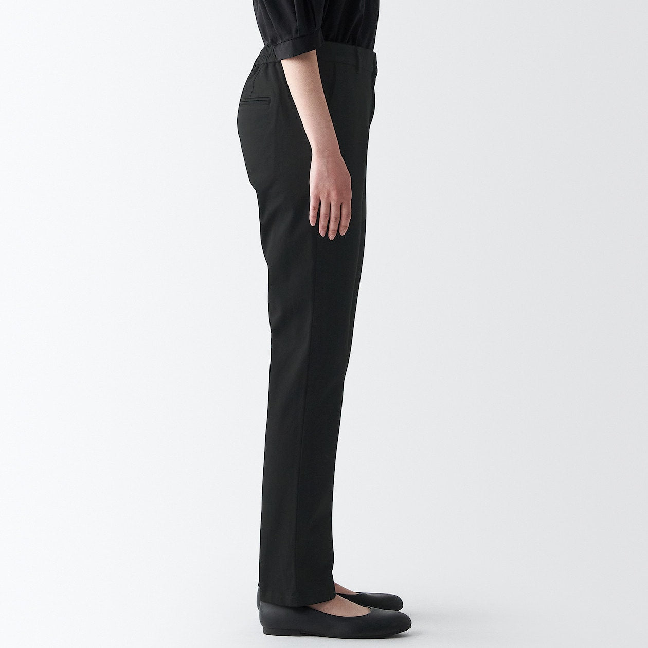 Women's 4-Way Stretch Chino Slim Tapered Pants (L 32inch / 80cm)