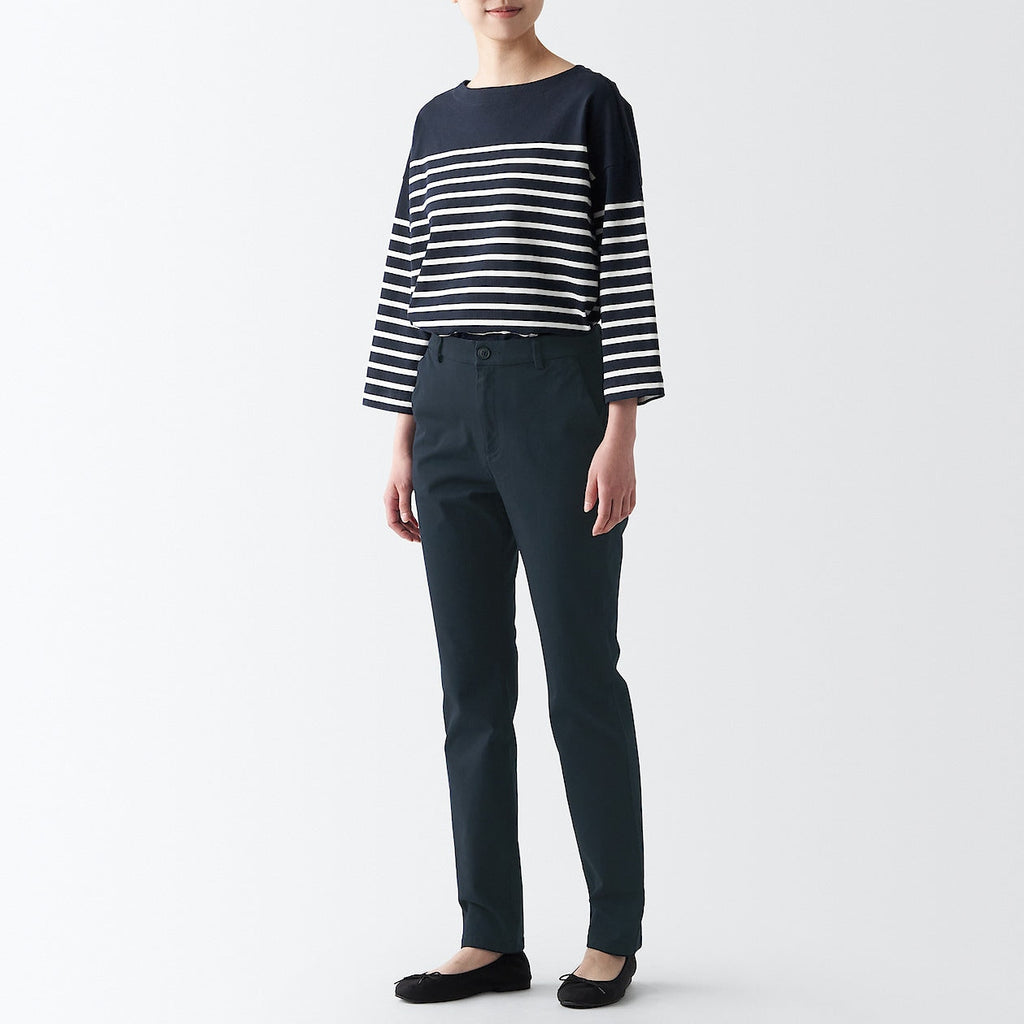 Women's 4-Way Stretch Chino Slim Tapered Pants (L 32inch / 80cm)
