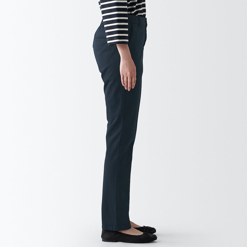 Women's 4-Way Stretch Chino Slim Tapered Pants (L 32inch / 80cm)