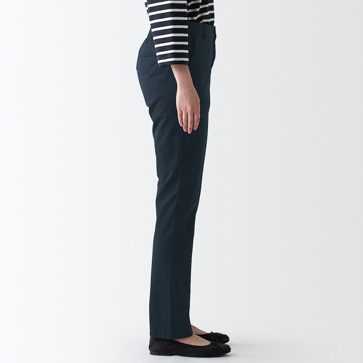 Women's 4-Way Stretch Chino Slim Tapered Pants (L 32inch / 80cm)