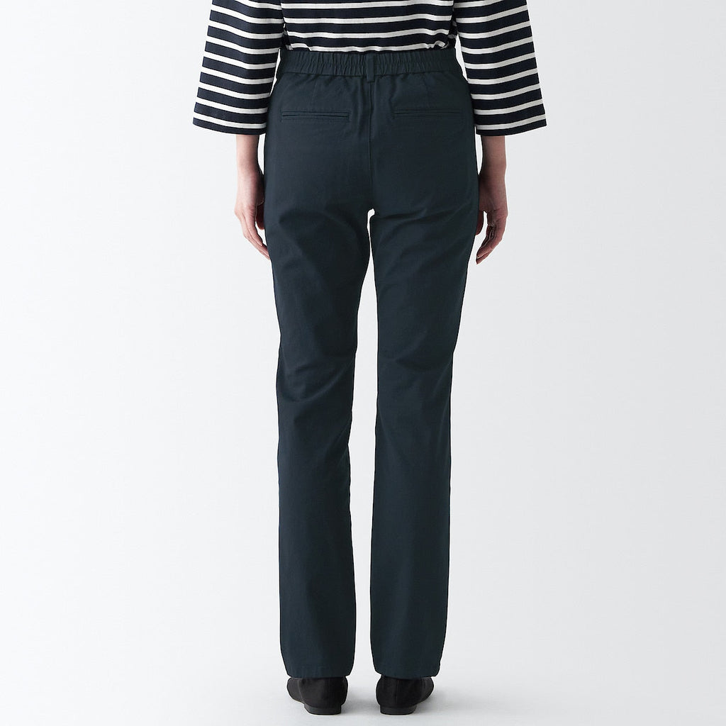 Women's 4-Way Stretch Chino Slim Tapered Pants (L 32inch / 80cm)