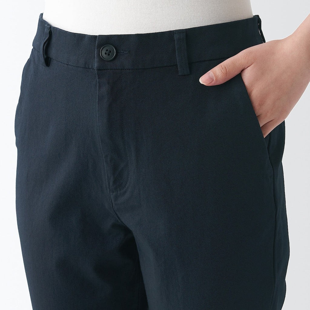Women's 4-Way Stretch Chino Slim Tapered Pants (L 32inch / 80cm)