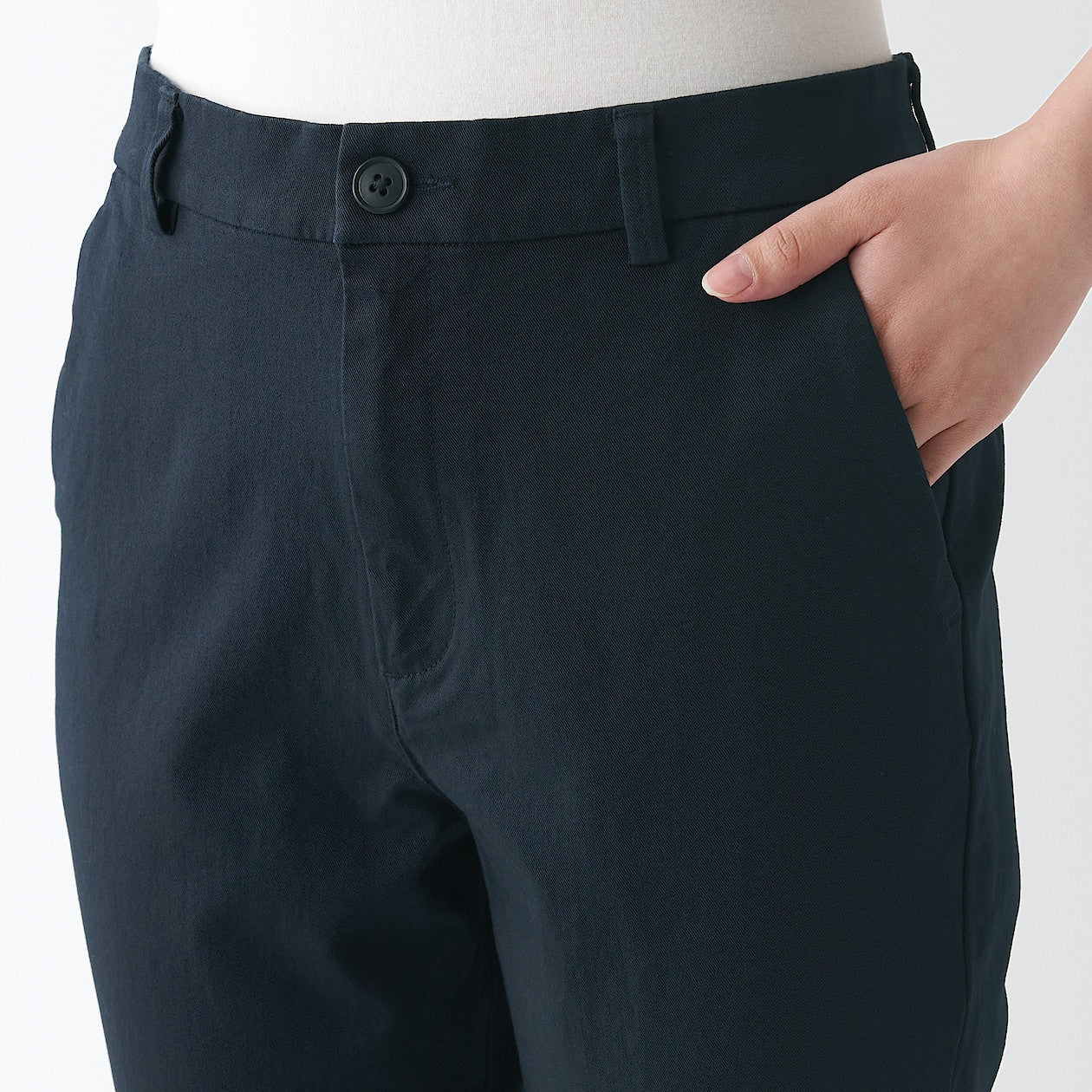 Women's 4-Way Stretch Chino Slim Tapered Pants (L 32inch / 80cm)