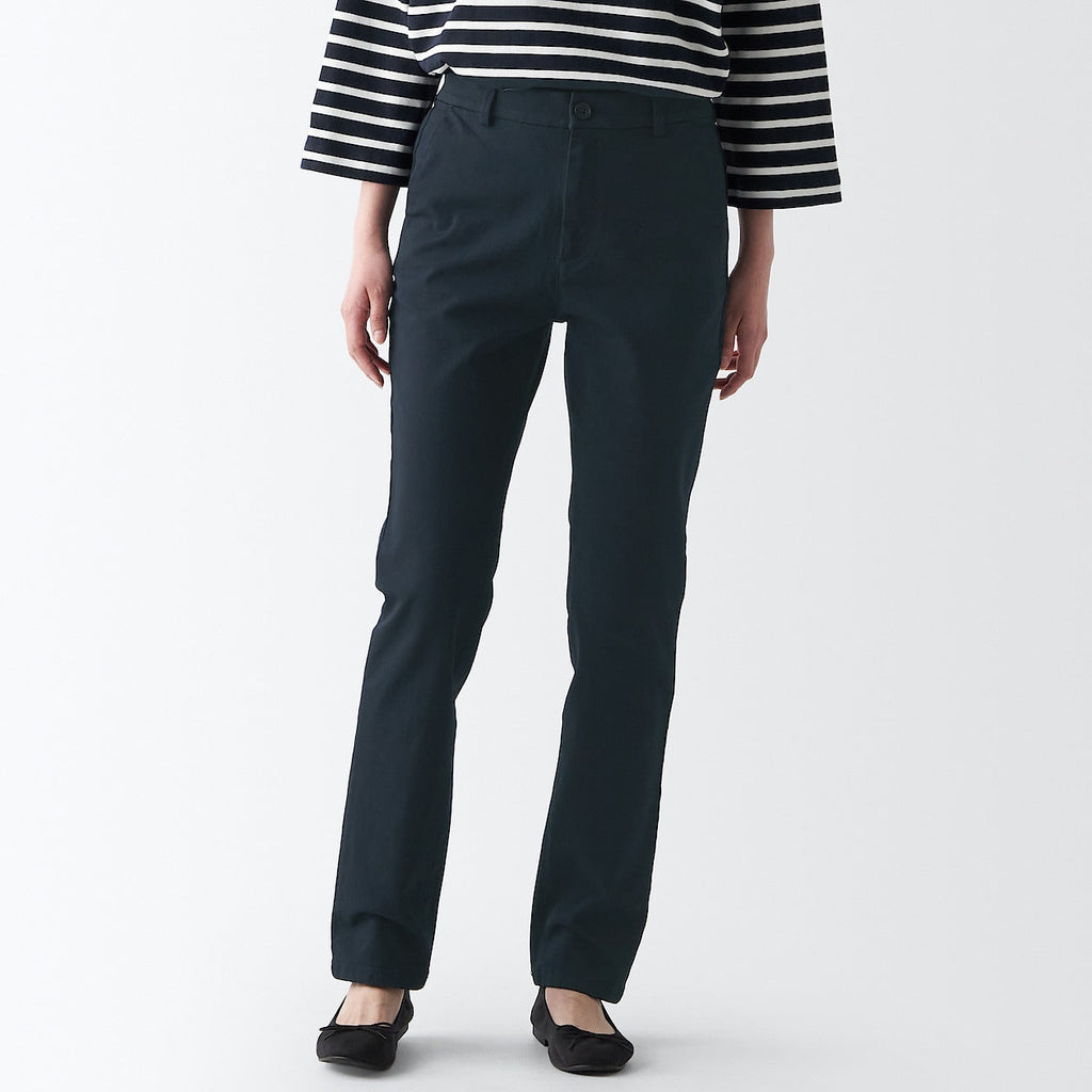 Women's 4-Way Stretch Chino Slim Tapered Pants (L 32inch / 80cm)