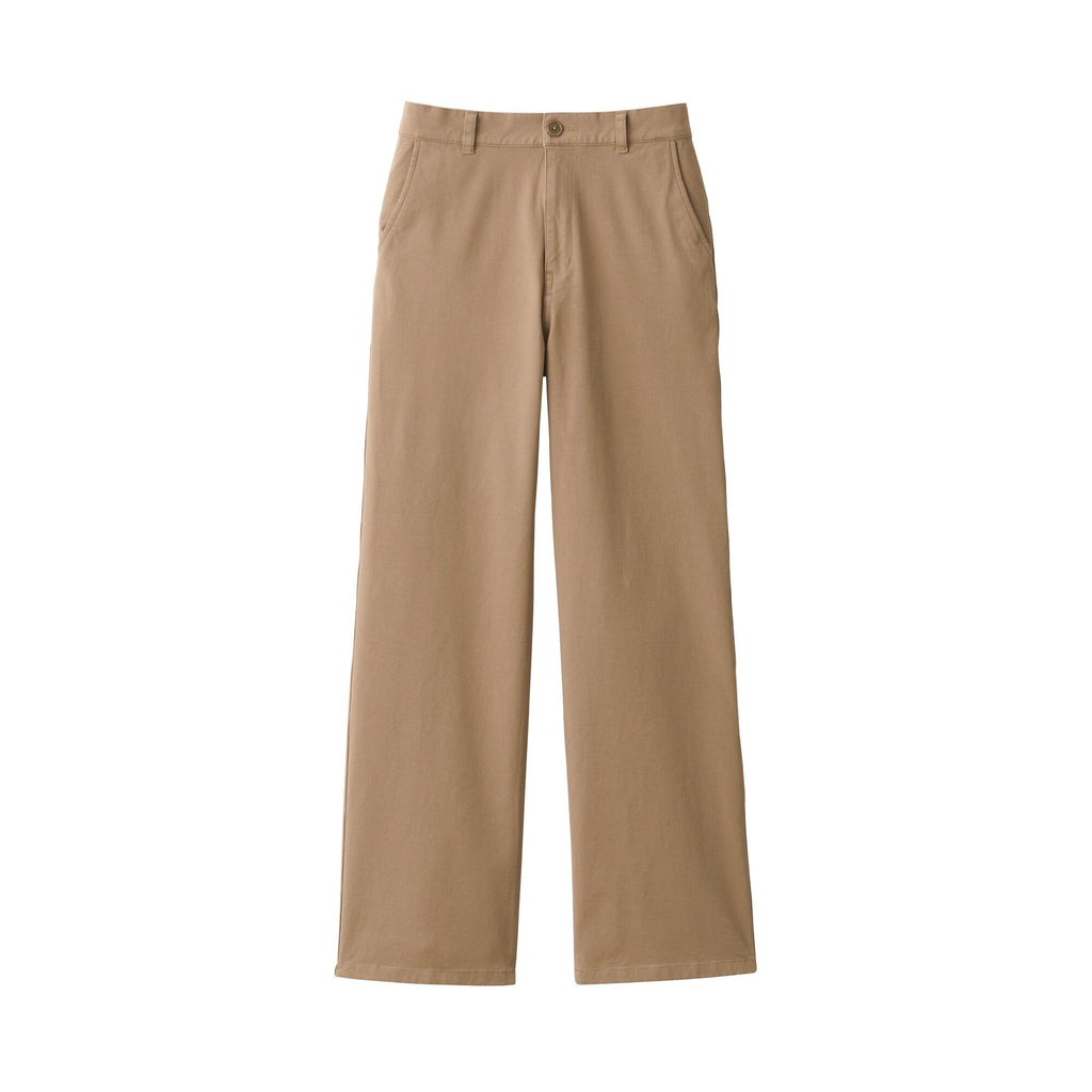 Women's 4-Way Stretch Chino Wide Straight Pants (L 32inch / 80cm)