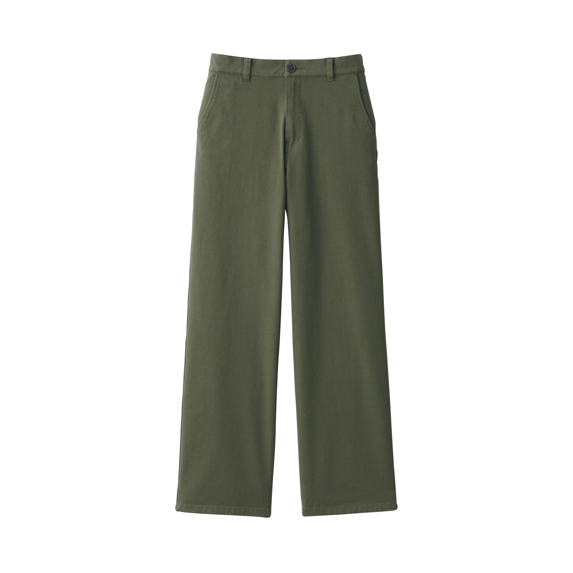 Women's 4-Way Stretch Chino Wide Straight Pants (L 32inch / 80cm)