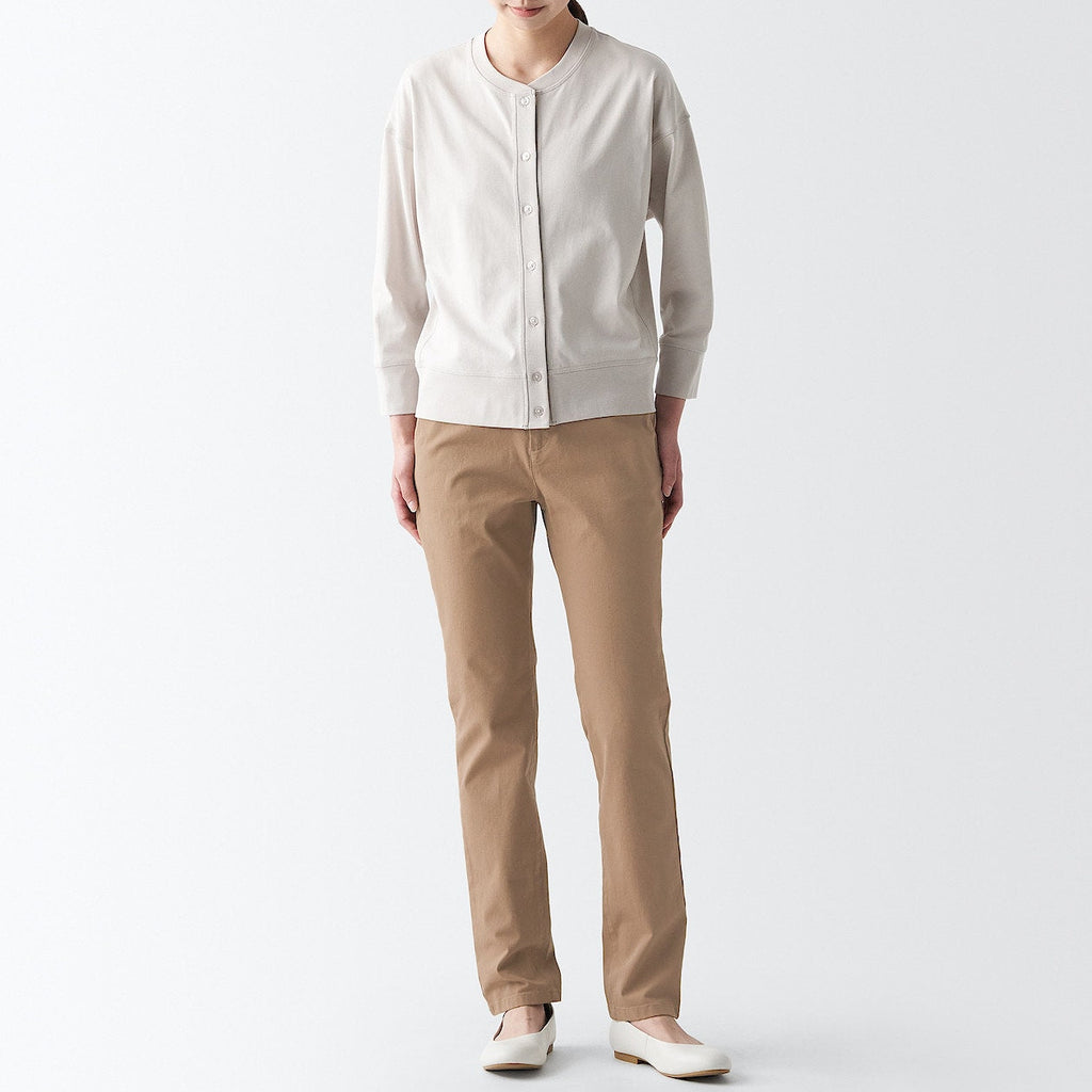 Women's 4-Way Stretch Chino Slim Tapered Pants (L 32inch / 80cm)