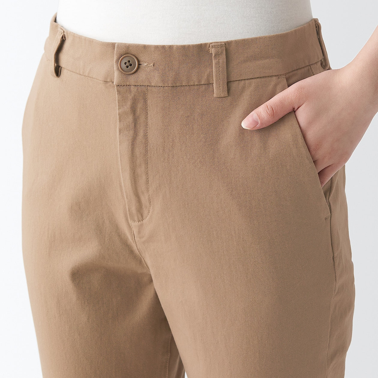 Women's 4-Way Stretch Chino Slim Tapered Pants (L 32inch / 80cm)