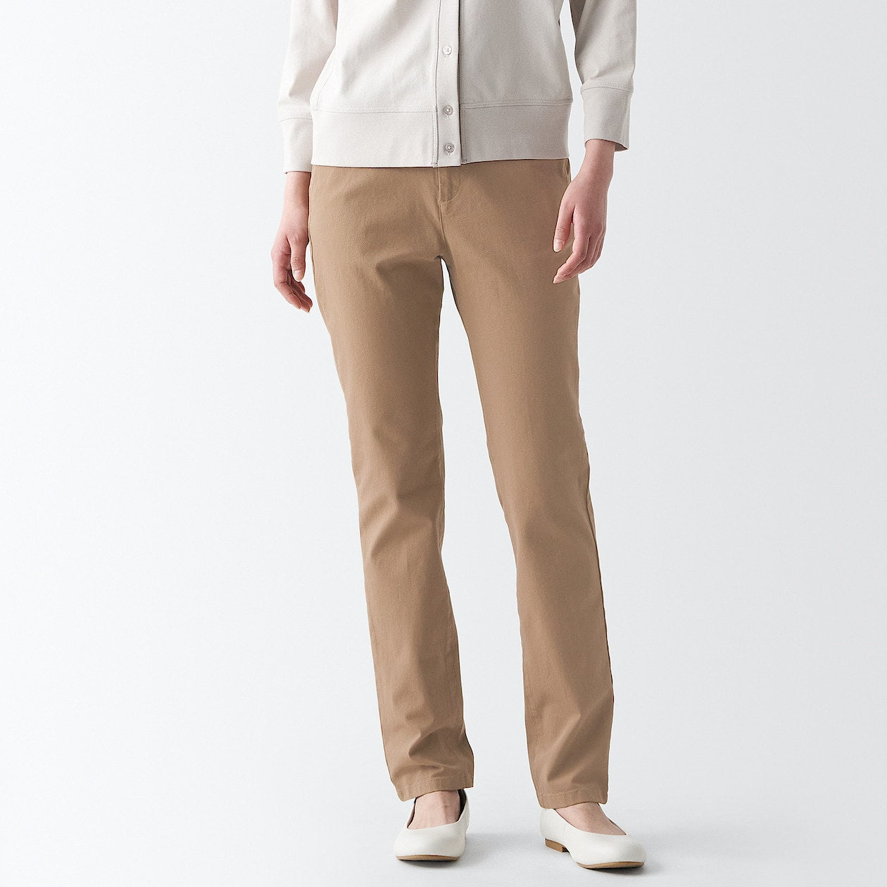 Women's 4-Way Stretch Chino Slim Tapered Pants (L 32inch / 80cm)