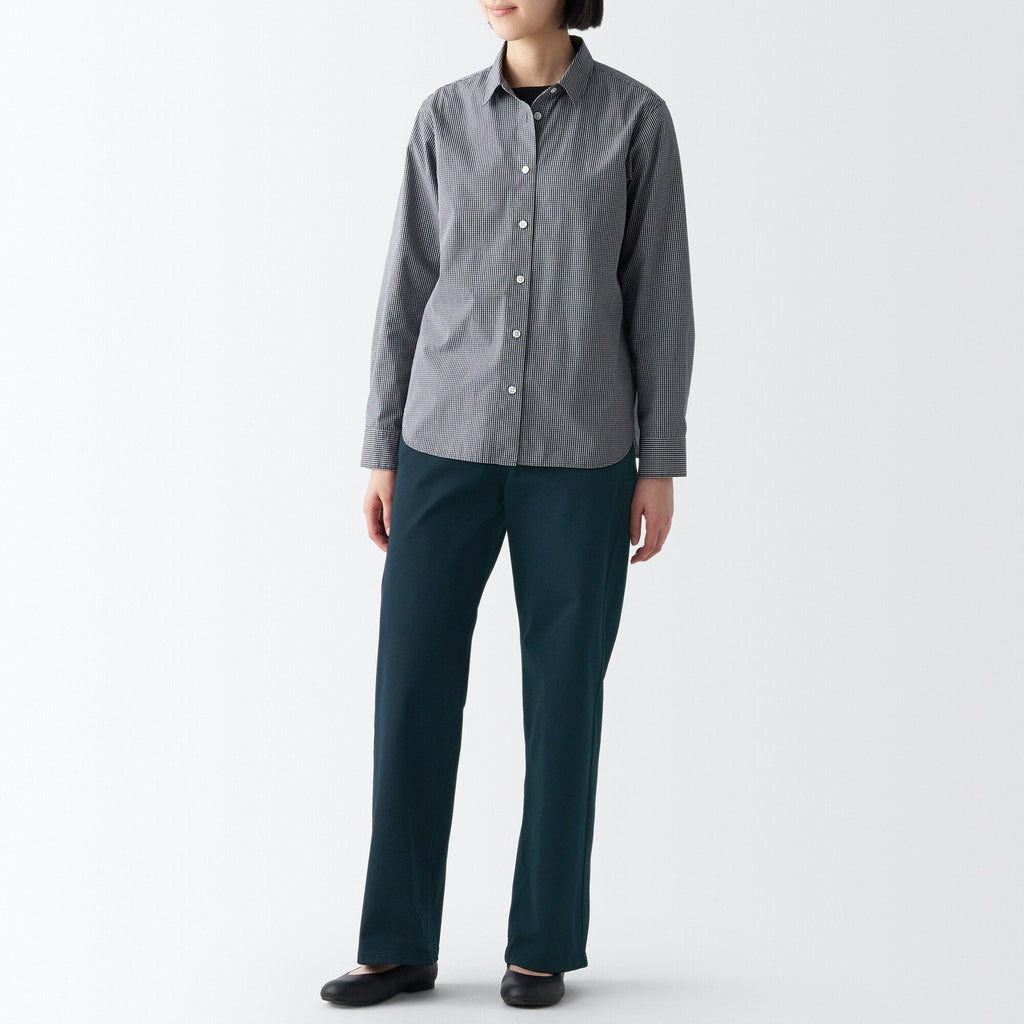Women's 4-Way Stretch Chino Wide Straight Pants (L 32inch / 80cm)