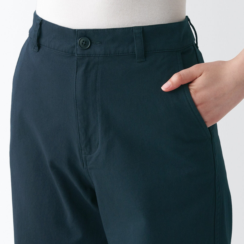 Women's 4-Way Stretch Chino Wide Straight Pants (L 32inch / 80cm)