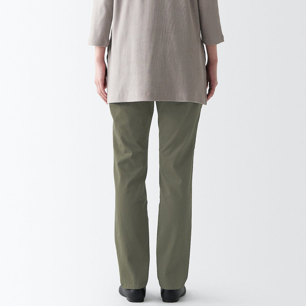 Women's 4-Way Stretch Chino Slim Tapered Pants (L 32inch / 80cm)