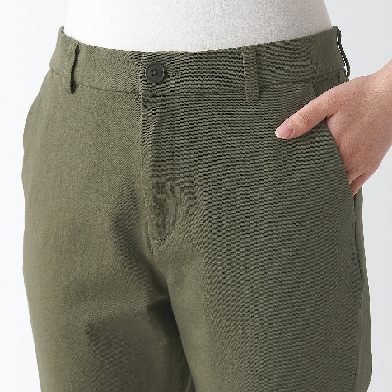 Women's 4-Way Stretch Chino Slim Tapered Pants (L 32inch / 80cm)