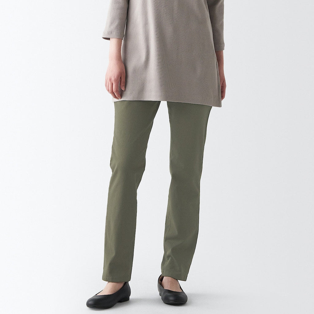 Women's 4-Way Stretch Chino Slim Tapered Pants (L 32inch / 80cm)