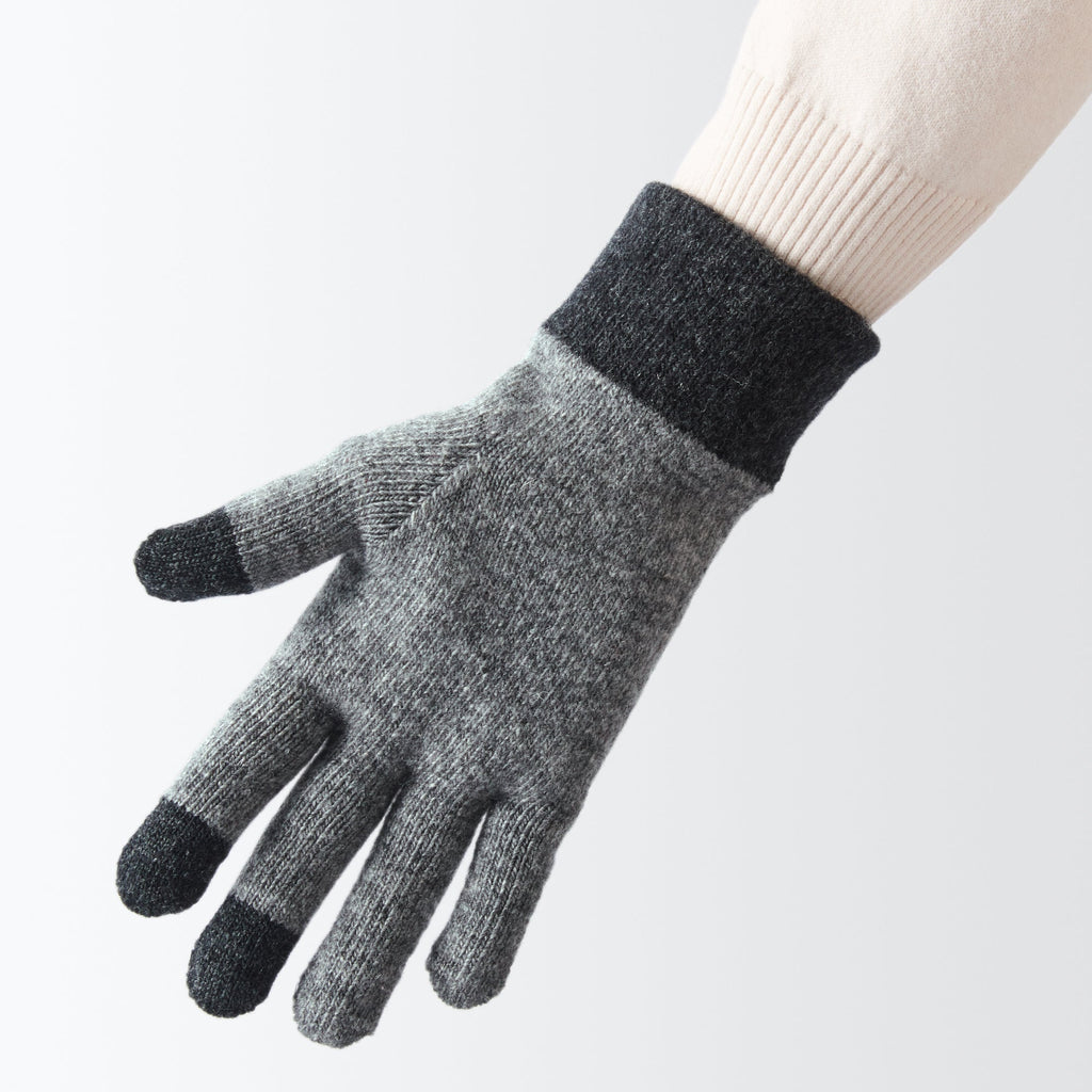 Wool Blend Touchscreen Bicolor Gloves