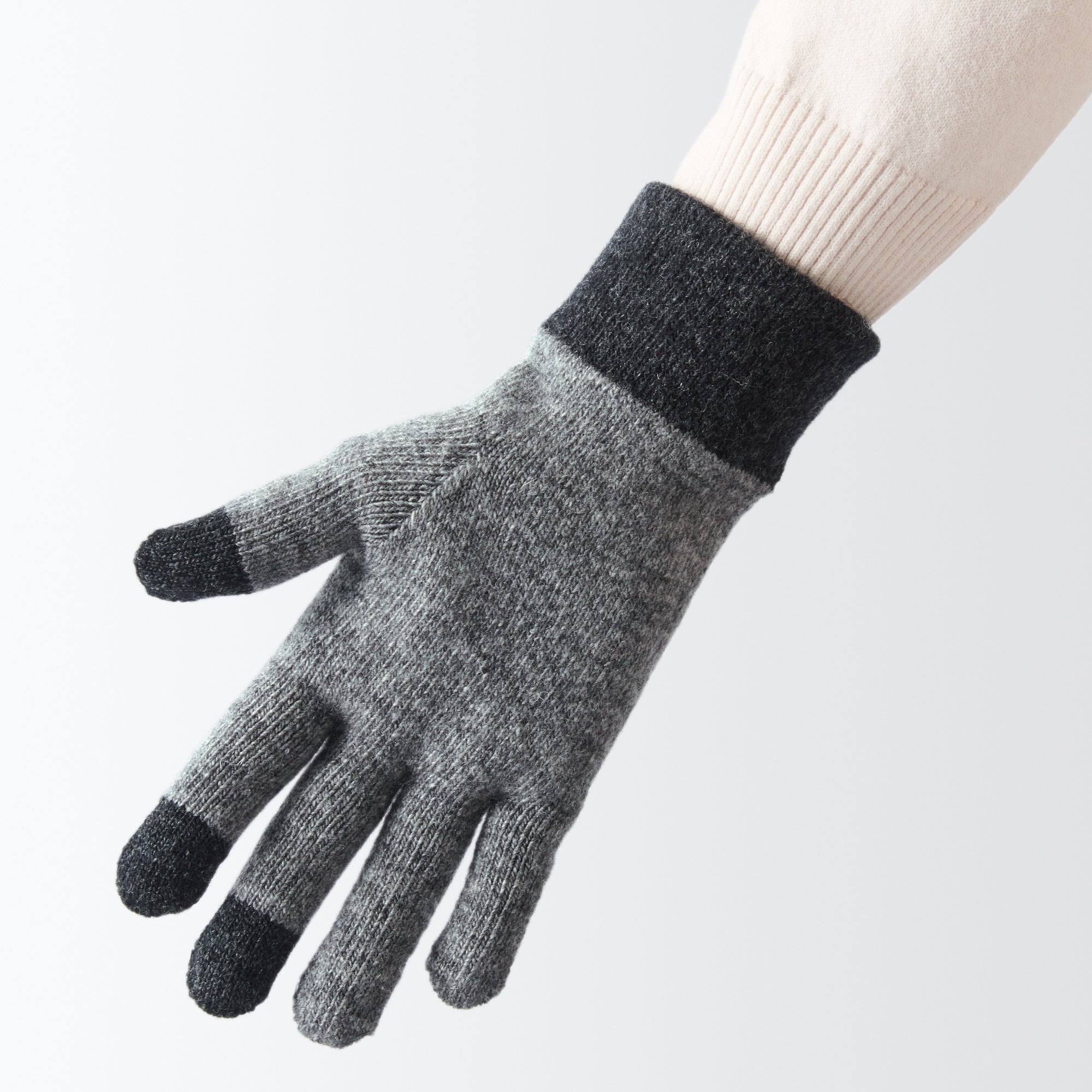 Wool Blend Touchscreen Bicolor Gloves