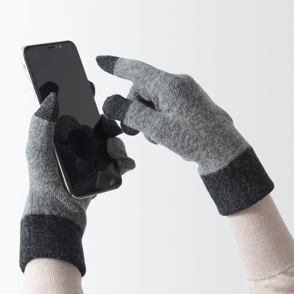 Wool Blend Touchscreen Bicolor Gloves