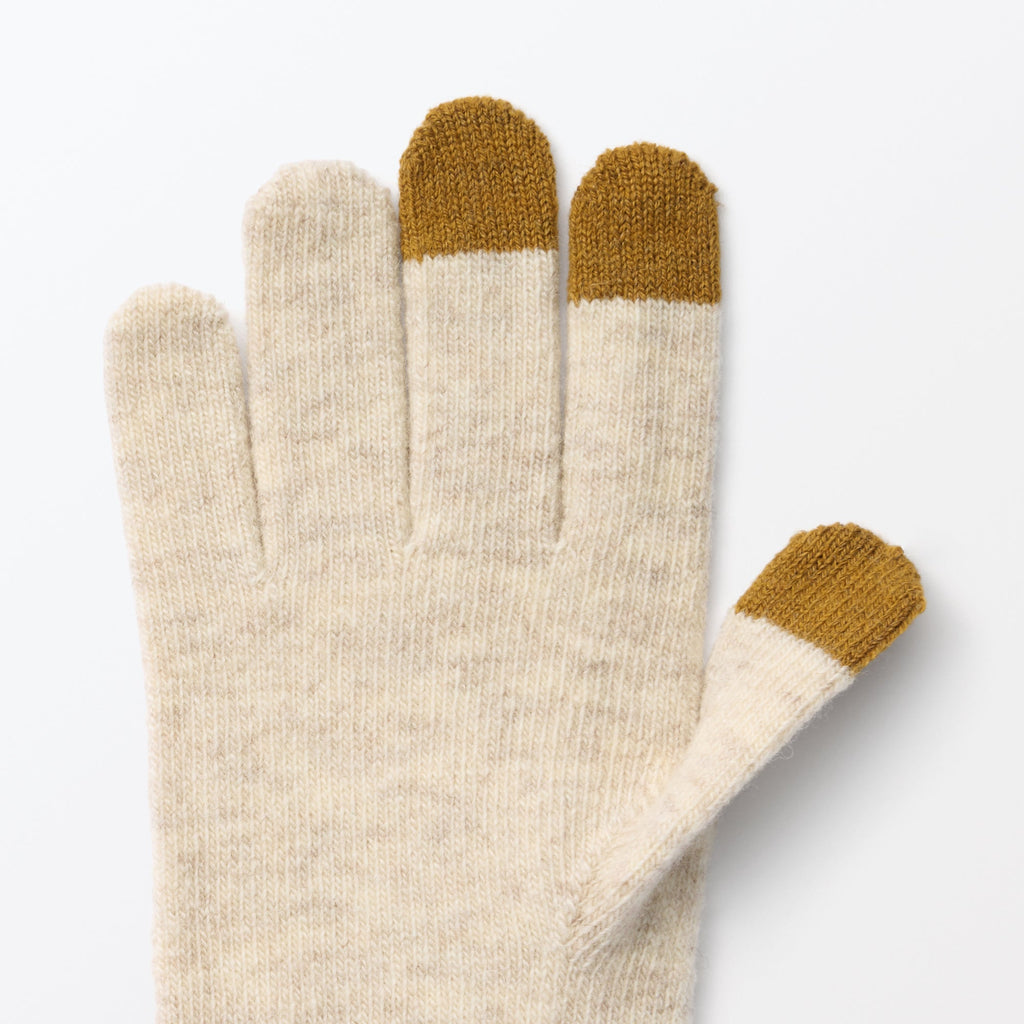 Wool Blend Touchscreen Bicolor Gloves