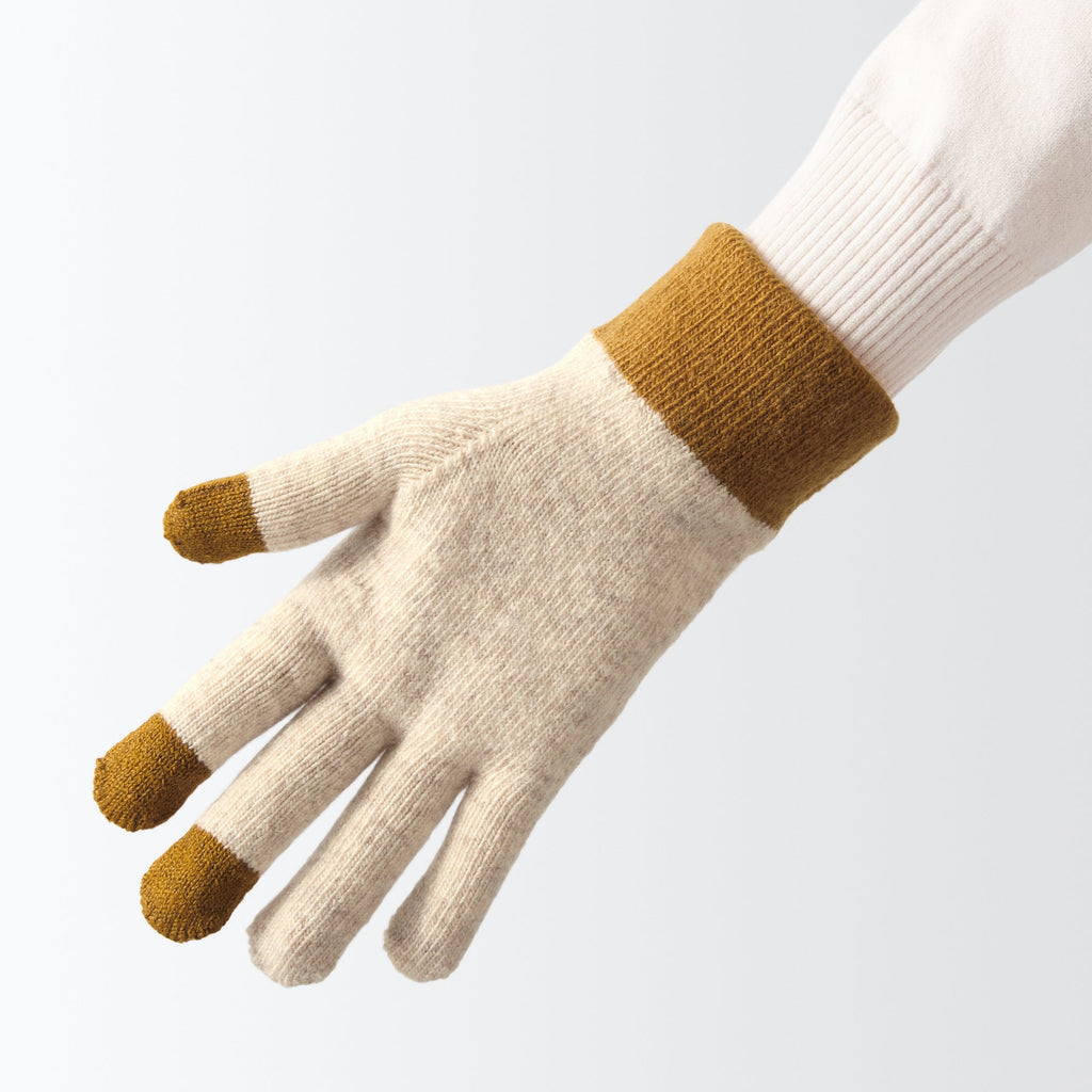 Wool Blend Touchscreen Bicolor Gloves