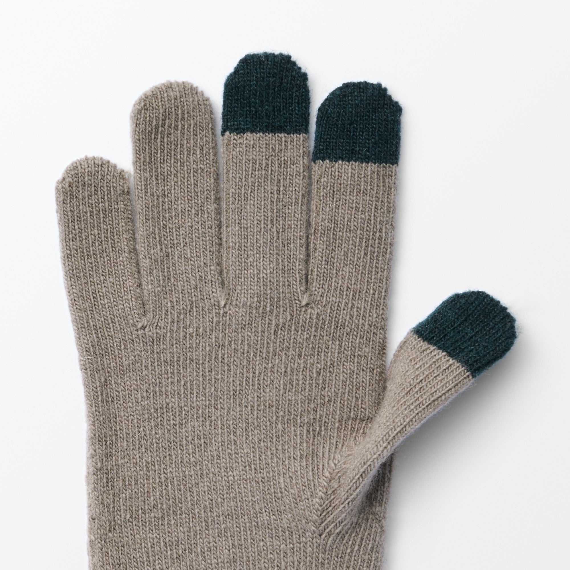 Wool Blend Touchscreen Bicolor Gloves