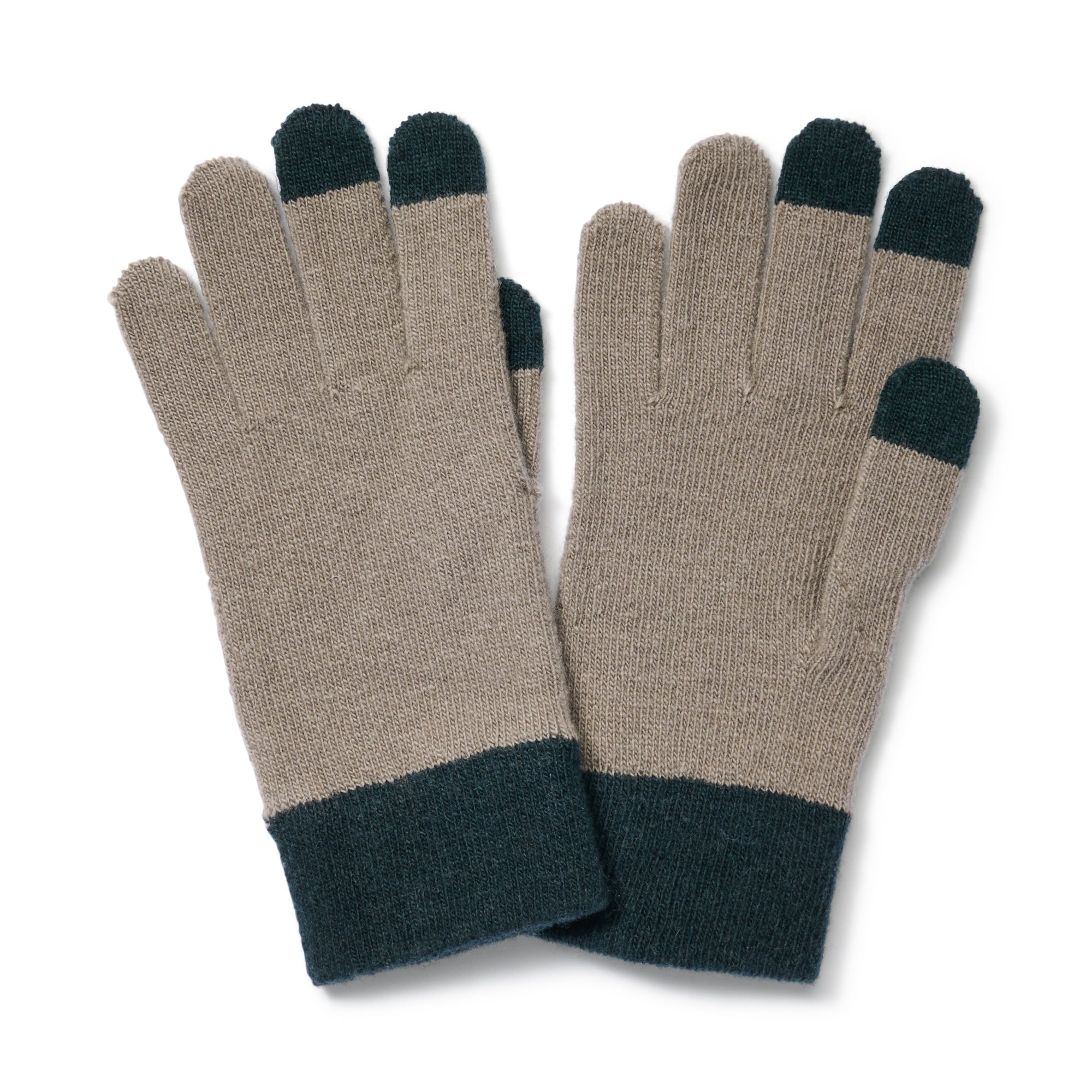 Wool Blend Touchscreen Bicolor Gloves