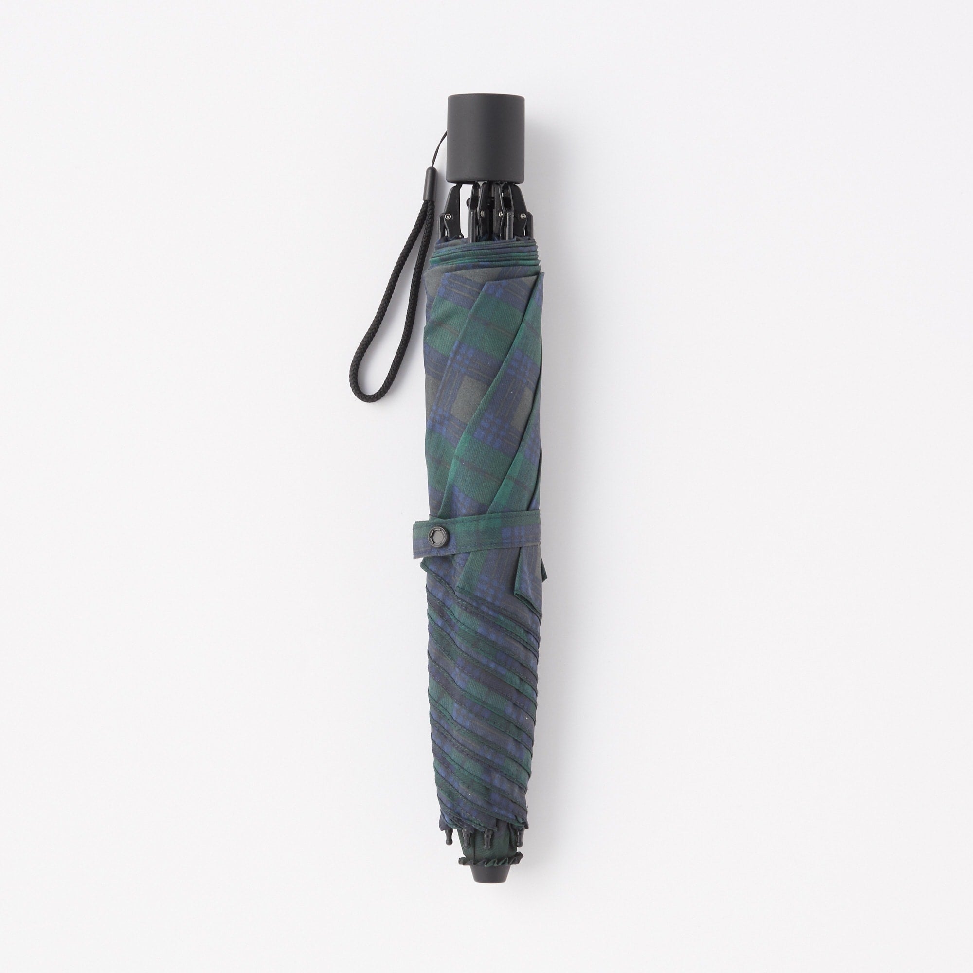 2 Way Foldable Umbrella - Dark Green Check